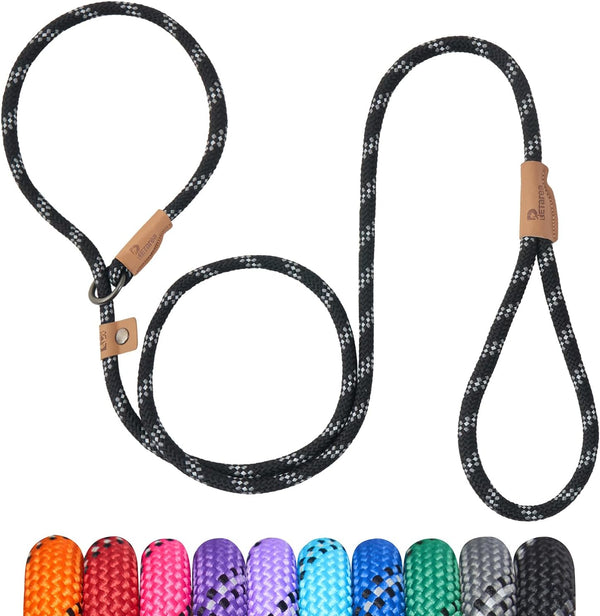 Slip Lead Dog Leash – Black