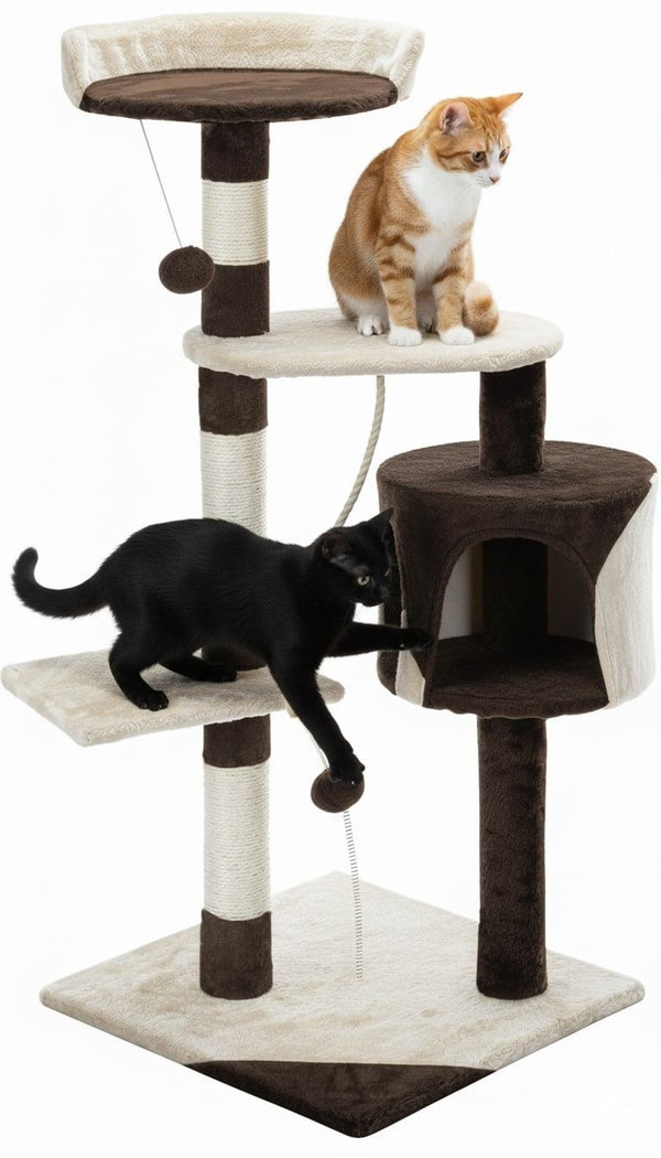 Multi-Level Cat Tree 140cm – Beige