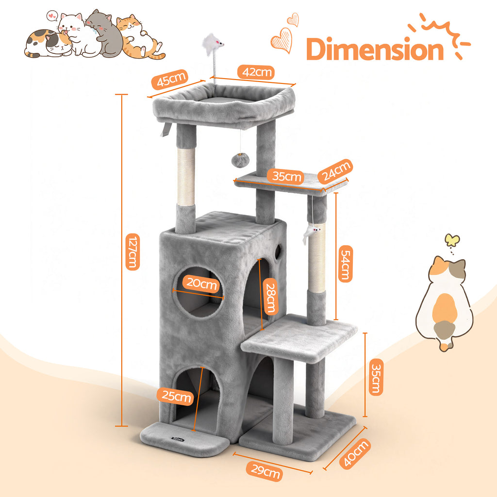 Cat Tower 127cm – Light Grey