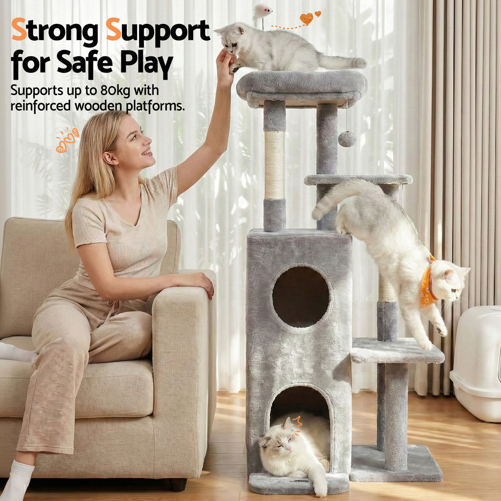 Cat Tower 127cm – Light Grey