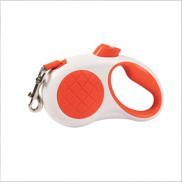 Heavy-Duty Retractable Dog Lead – White / Orange