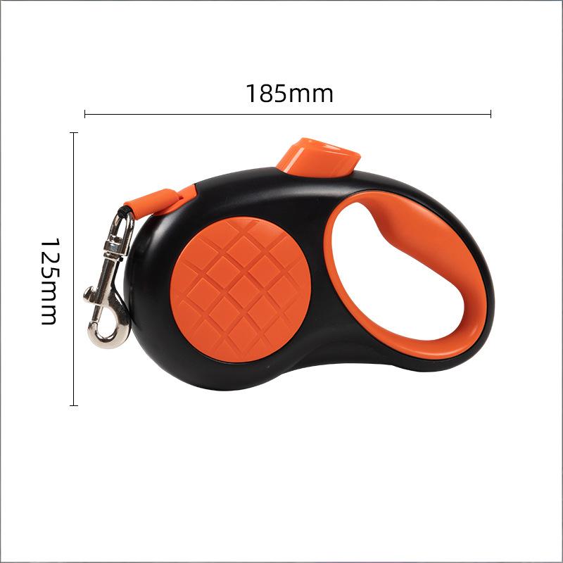 Heavy-Duty Retractable Dog Lead – Black / Orange