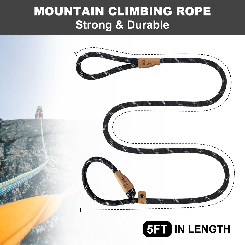 Slip Lead Dog Leash – Black