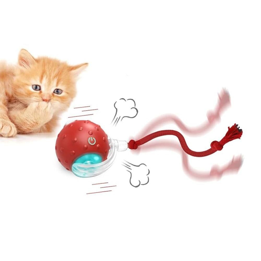 Motion-Activated Cat Toy Ball – Red