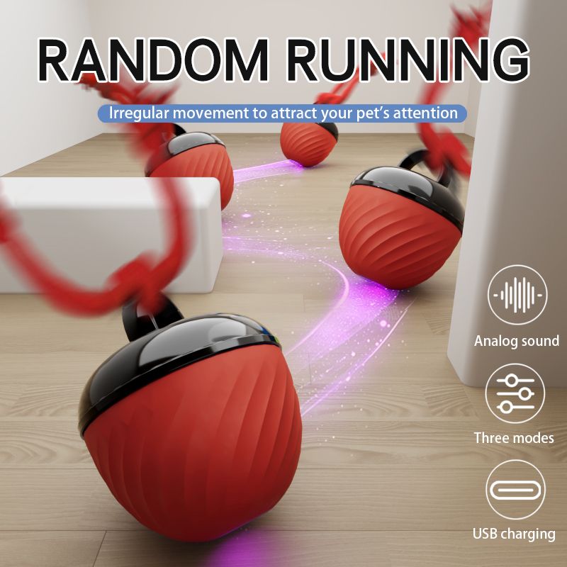 Electric Rolling Pet Ball – Red