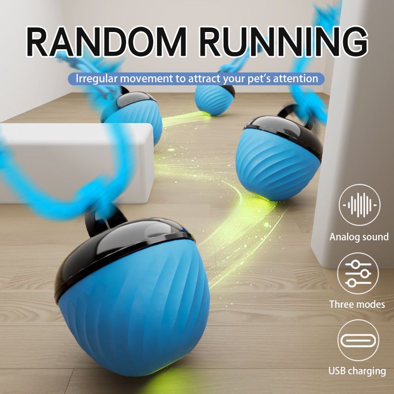 Electric Rolling Pet Ball – Blue