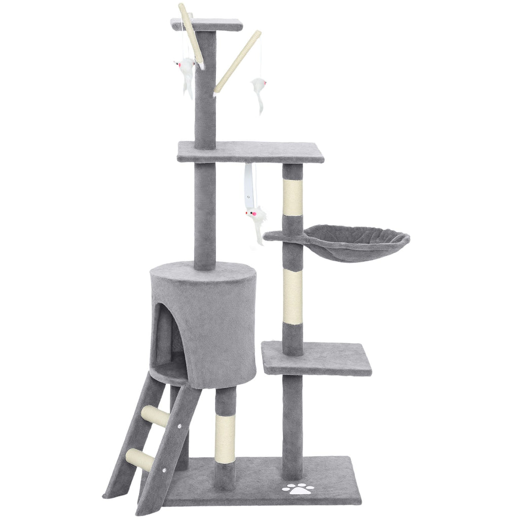 Cat Tree with Hammock 134cm – Light Grey
