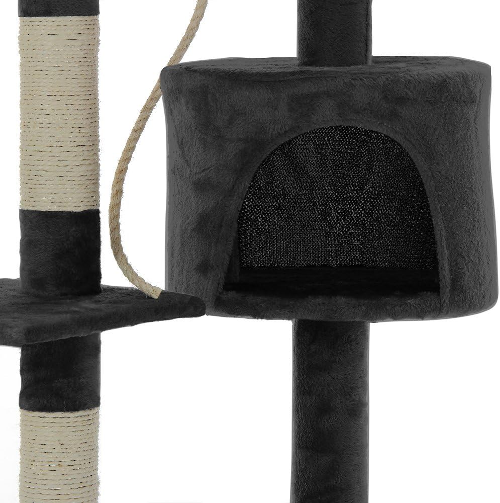 Multi-Level Cat Tree 140cm – Dark Grey