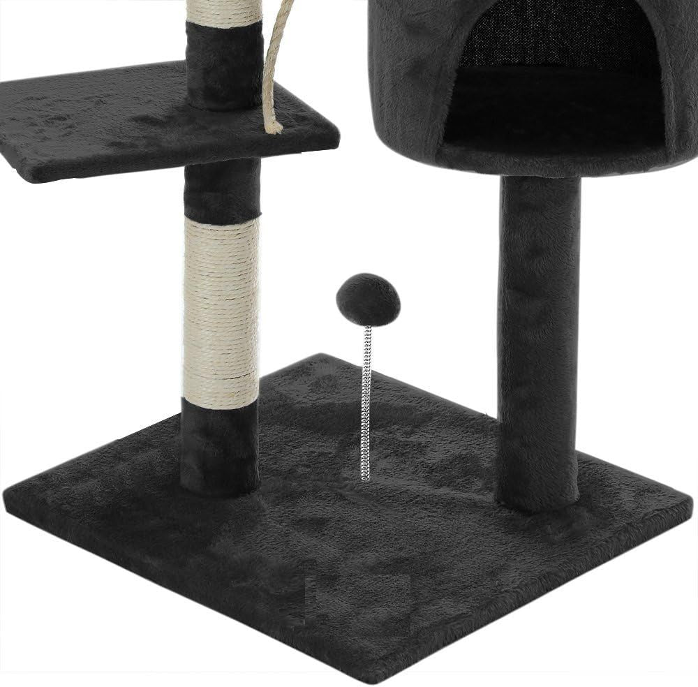 Multi-Level Cat Tree 140cm – Dark Grey