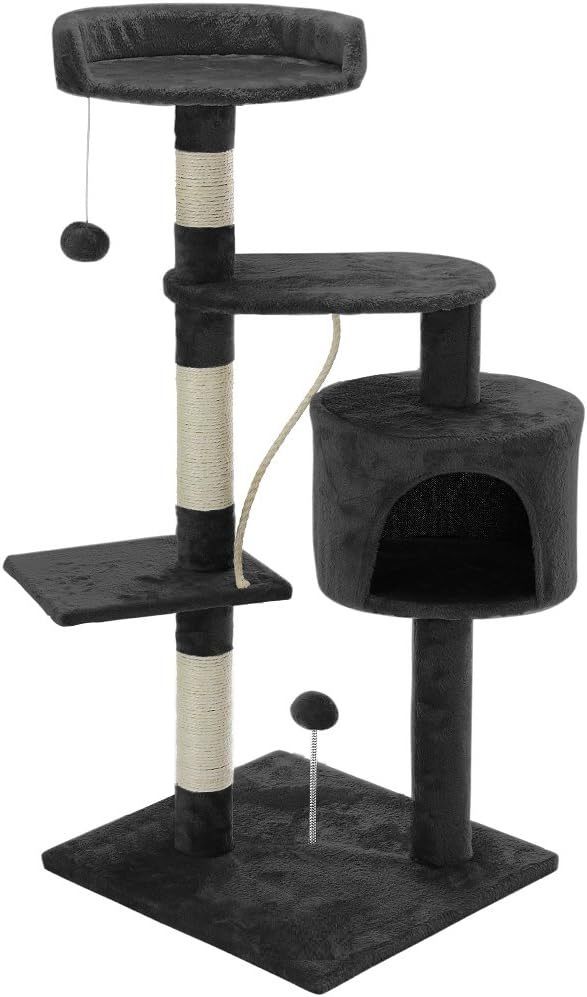 Multi-Level Cat Tree 140cm – Dark Grey