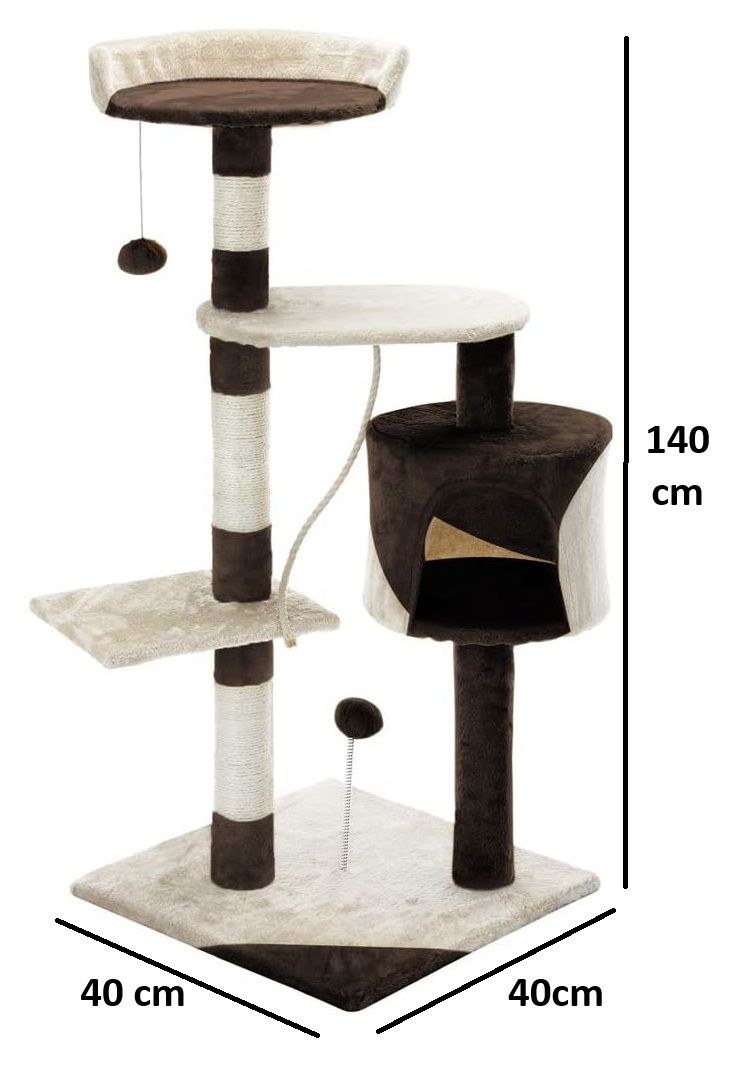 Multi-Level Cat Tree 140cm – Beige