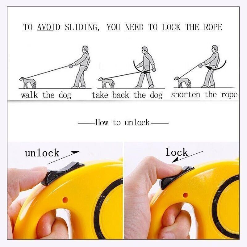 Retractable Dog Lead 5m – Yellow